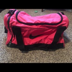 Pink Nike duffel bag